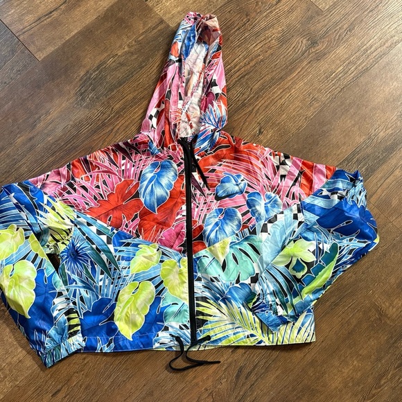 Nike Flower Power Woven Multicolored Jacket Sz m - Picture 2 of 5